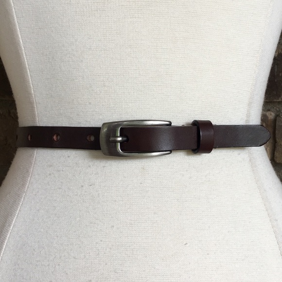 Express Accessories - Express Belt M Leather Skinny Italian Brown
